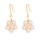 Pearl Wound Plum Blossom Gold-plated Ear Hooks