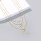 Fashion Style Simple Stars and Moon Multi-layered Clavicle Necklace