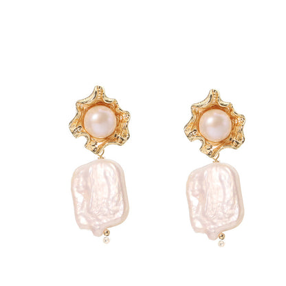 Light Luxury Natural Baroque Pearl Earrings