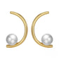 925 Sterling Silver Natural Baroque Pearl Semicircular Earrings