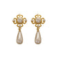 French Palace Style Retro Hollow Geometric Square Earrings