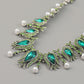 Multi-layer Alloy Diamond Inlaid Pearl Flower Banquet Necklace