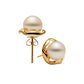 925 Sterling Silver Plated 18K Gold Pearl Camellia Earrings