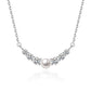 925 Sterling Silver Classic Round Diamond Pearl Necklace