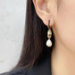 Pearl Color Matching Enamel Craft Copper-plated Coffee Gold Earrings