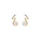 French Simple Natural Freshwater Pearl Earrings