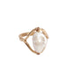 Hand-wound Texture Freshwater Pearl Ring, Adjustable