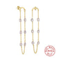 925 Sterling Silver Long Short Pearl Earrings