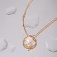 18K Gold Stainless Steel Freshwater Pearl Pendant Necklace