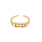 18K Gold-plated Stainless Steel Pea Pod Design Pearl Ring, Adjustable