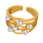 French classical retro imitation pearl ring，7#