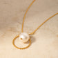 18K Gold Stainless Steel Freshwater Pearl Pendant Necklace