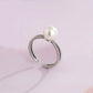 925 Silver Double-layer Cross Twist Pearl Ring,Adjustable