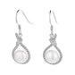 925 Sterling Silver Inlaid Zircon Pearl Earrings