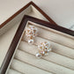 14K Retro Light Luxury Shell Flower Earrings