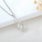 925 Sterling Silver Zircon Freshwater Pearl Pendant Necklace