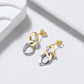 925 Sterling Silver Contrast Color Chain Pearl Earrings