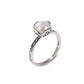 925 Sterling Silver Pearl bud Round Bead Ring,Adjustable