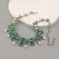 Multi-layer Alloy Diamond Inlaid Pearl Flower Banquet Necklace