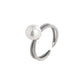 925 Silver Double-layer Cross Twist Pearl Ring,Adjustable