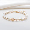 14K Gold Pearl Bracelet,17+5cm