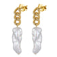 925 sterling silver baroque long earrings, 3cm