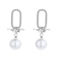 925 Silver Bow Long Big Beaded Earrings