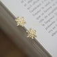 Simple Retro Snowflake Pearl Earrings