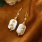 Zircon Crystal Winding Baroque Freshwater Pearl Earrings