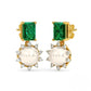 925 Sterling Silver Marquise Diamond Pearl Earrings