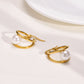 Stainless Steel Imitation Pearl Gold Earrings