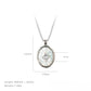 18K Gold French Oval Mother-of-pearl Inlaid Opal Pendant Necklace