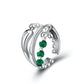 925 Sterling Silver Emerald Pearl Mix and Match Ring, Adjustable