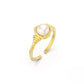 925 Sterling Silver Natural Freshwater Pearl Irregular Metal Ring, Adjustable