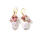 Rose Stone Square Baroque Freshwater Pearl Earrings