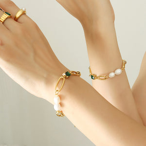 Freshwater Pearl Thick Chain Bracelets,17+5cm Freshwater Pearl Thick Chain Bracelets,17+5cm