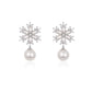 Exquisite Personality Snowflake Pearl Earrings