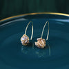 Metal Chain Wound Pink Baroque Freshwater Pearl Earrings