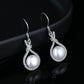 925 Sterling Silver Inlaid Zircon Pearl Earrings