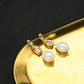 Golden Tulip Beaded Pearl Earrings,4.5cm