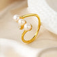 925 Sterling Silver Natural Freshwater Pearl Ring,Adjustable