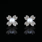 925 Sterling Silver Four-leaf Clover Pearl Petal Earrings