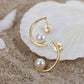 925 Sterling Silver Natural Baroque Pearl Semicircular Earrings