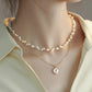 Baroque Pearl Stacked Chain Double-layer Braided Necklace