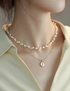 Baroque Pearl Stacked Chain Double-layer Braided Necklace