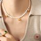 Three-dimensional Small Square Pendant Freshwater Pearl Necklace