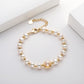 14K Gold Pearl Bracelet,17+5cm