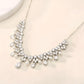 High-end Copper Inlaid Pearl Zircon Tassel Earrings Necklace Bridal Jewellery Set