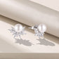 925 Sterling Silver Inlaid Zircon Natural Freshwater Pearl Earrings