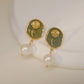 925 Silver Needle Place Style Freshwater Pearl Rose Earrings